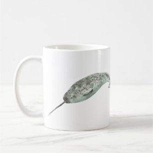 Caneca De Café Baleia narval aquarela