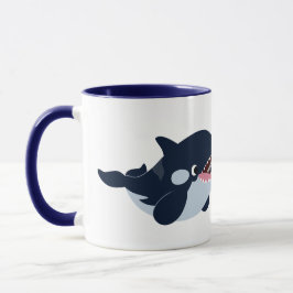 Caneca de Café Baleia Orca Bebê Desenho Fofo