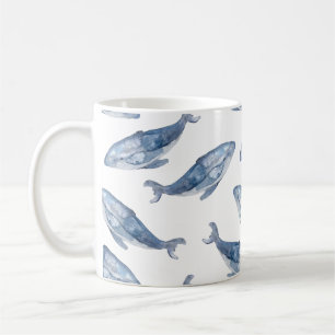 Caneca De Café Baleias de Humpback na aguarela