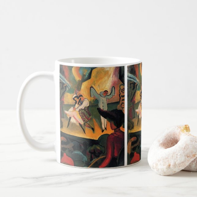 Caneca De Café Balés Russos, Balé russo por August Macke (Com Donut)