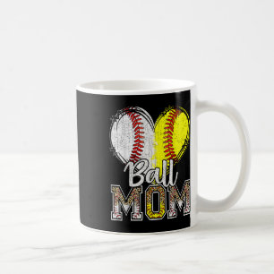 Caneca De Café Ball Mãe Coração Baseball Mama de Softball Mãe Mãe