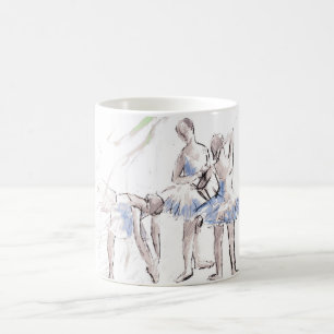 Caneca De Café Ballerina Balé de Aquarela