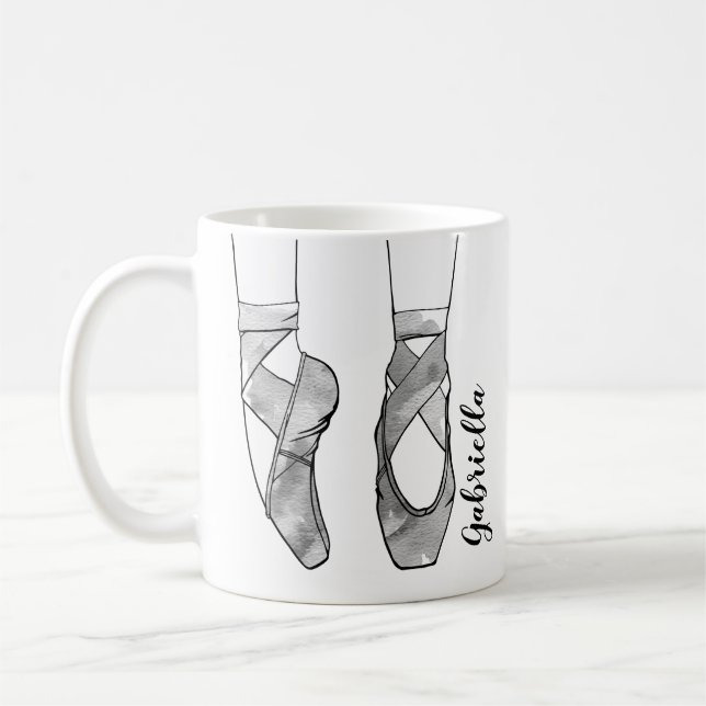 Caneca De Café Ballerina Balé Preto E Branco (Esquerda)