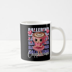 Caneca De Café Ballerina Cappuccino - Com Coração Rosa Em Sua Ar