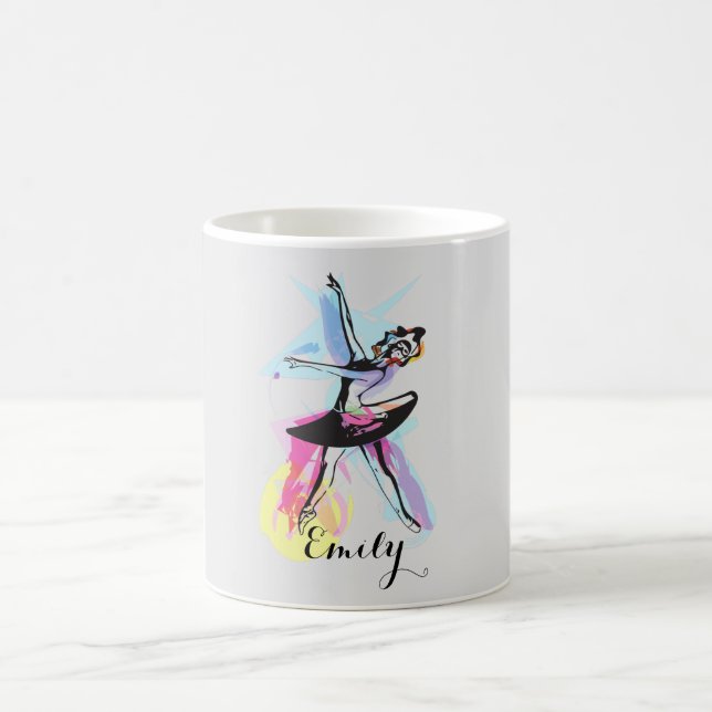 Caneca De Café Ballerina Dançarina Aquarela (Centro)