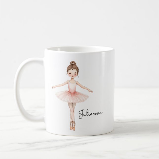 Caneca De Café Ballerina Girl Personalizada (Esquerda)