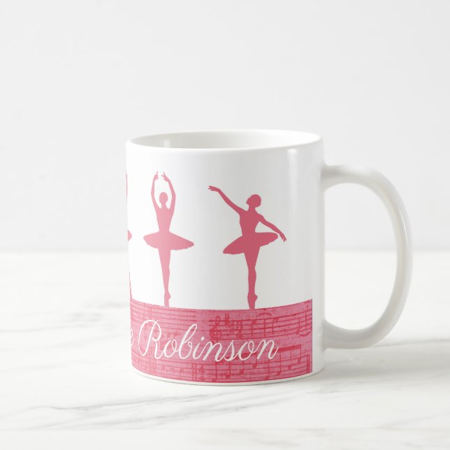 Caneca De Café Ballerina Personalizada Rosa (Direita)