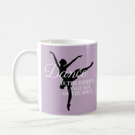 Caneca De Café Ballerina Silhueta Dança Citação Rouxa Suave