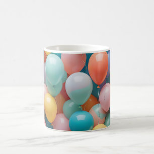 Caneca De Café Balões Coloridos de Festa Modelo 