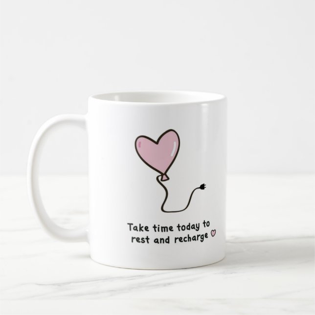 Caneca De Café Balões cor-de-rosa, caneca, presente especial (Esquerda)