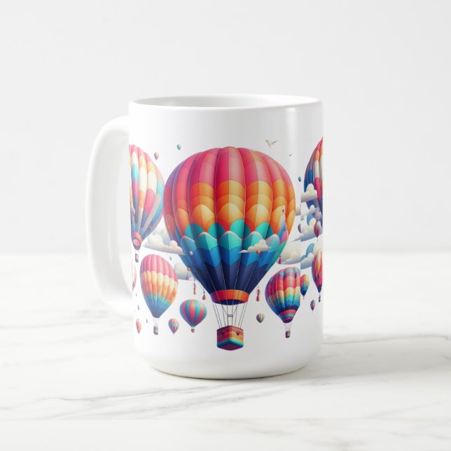 Caneca De Café Balões de Ar Quente (Frente Esquerda)