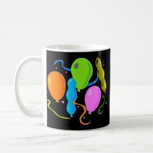 Caneca De Café Balões de Festa de aniversário coloridos