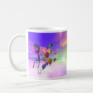 Caneca De Café Balões do aniversário do céu