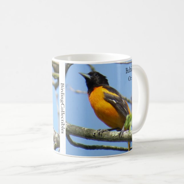 Caneca De Café Baltimore Oriole Coffee Mug by BirdingCollectibles (Frente Esquerda)