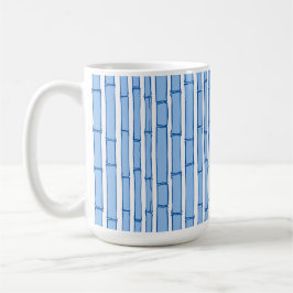 Caneca De Café Bambooey Faixa de Bambu em Porcelana Azul