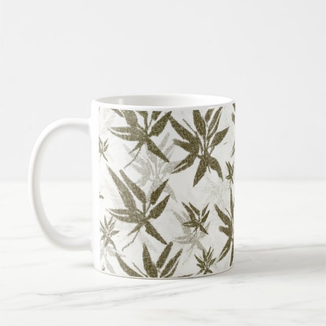Caneca De Café Bambu em White Sheers - padrão de superfície unifo (Esquerda)