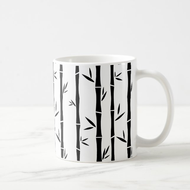 Caneca De Café Bambu Preto e Branco Personalizado (Direita)