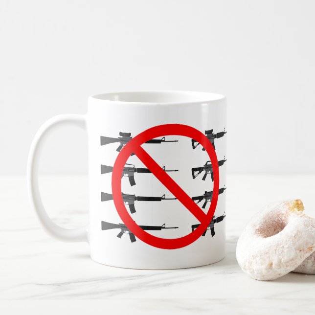 Caneca De Café Ban Assault Rifles (Com Donut)