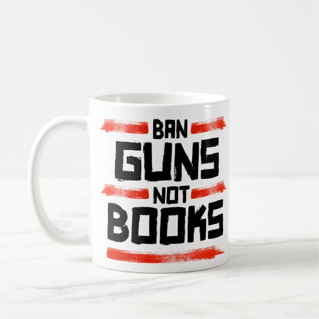 CANECA DE CAFÉ BAN GUNS LIVROS NÃO (Esquerda)