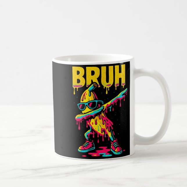 Caneca De Café Banana Dabbing Bruh Gotejamento Sorvete Banana Juv (Direita)