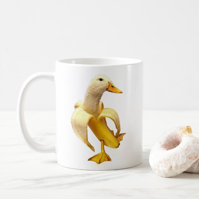 Caneca De Café Banana Duck Memória Mug Dupla (Com Donut)