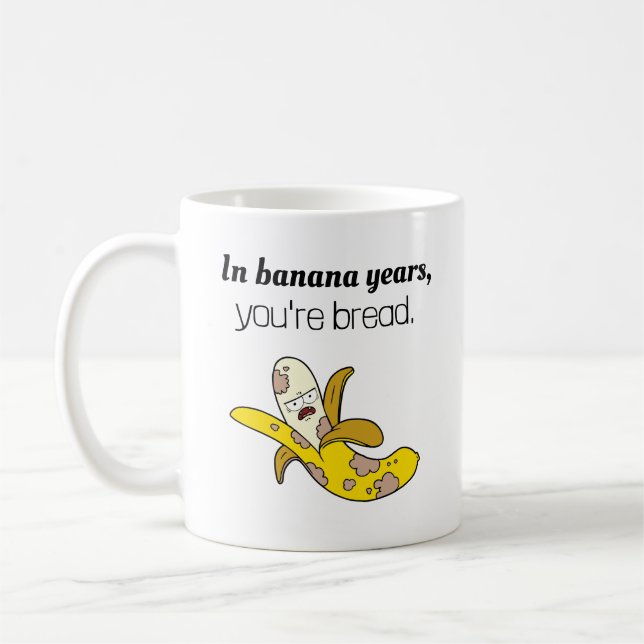 Caneca De Café Banana Engraçado Anos Aniversário Café Mug (Esquerda)