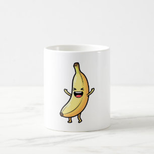 Caneca De Café Banana Risonha – Ilustração Fofa Kawaii