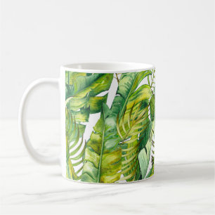 Caneca De Café Banana tropical deixa padrão de aquarela