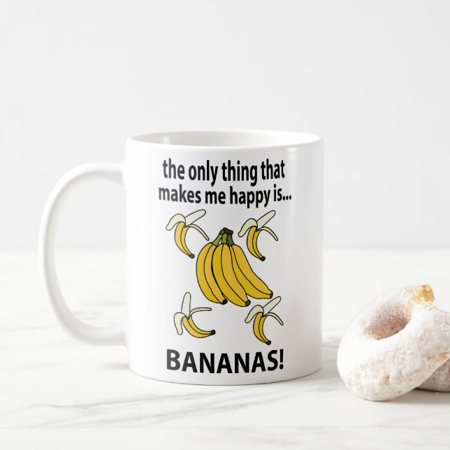 Caneca De Café Bananas Fruta Bananas Engraçadas (Com Donut)