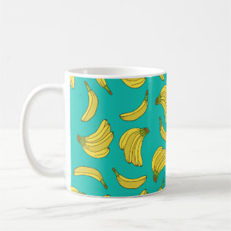 Caneca De Café Bananas hand drawn seamless pattern. Sketch illust
