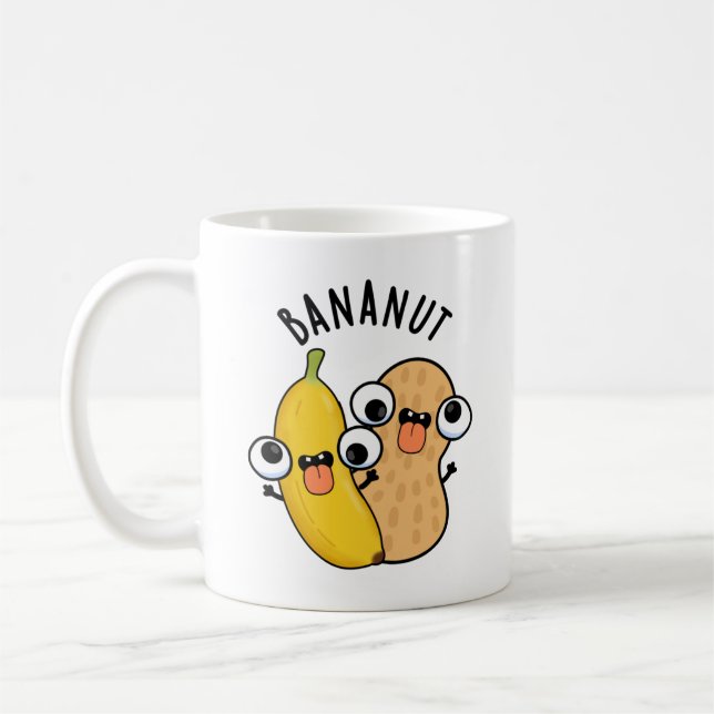 Caneca De Café Bananut Funny Fruta Banana Pun (Esquerda)