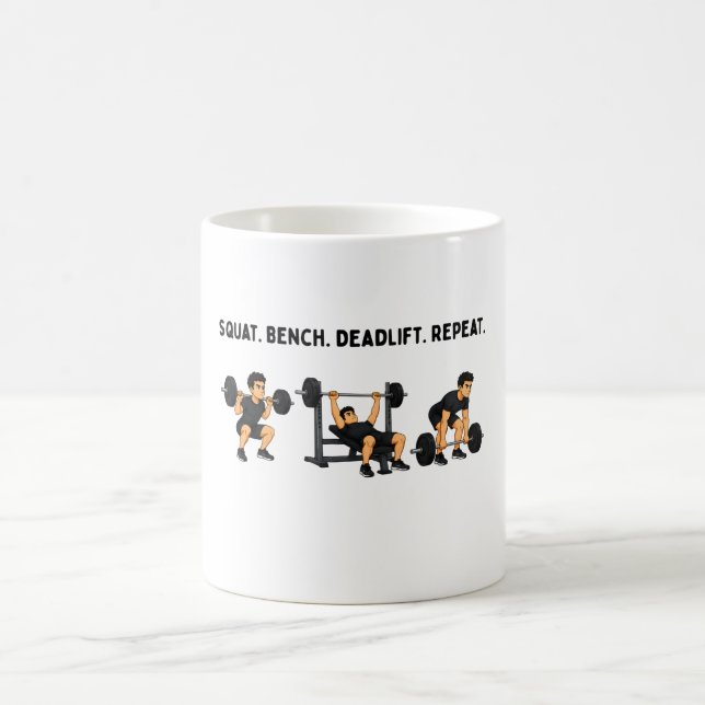 Caneca De Café Banco de Agachamento Levantamento Terra Repetir Tr (Centro)
