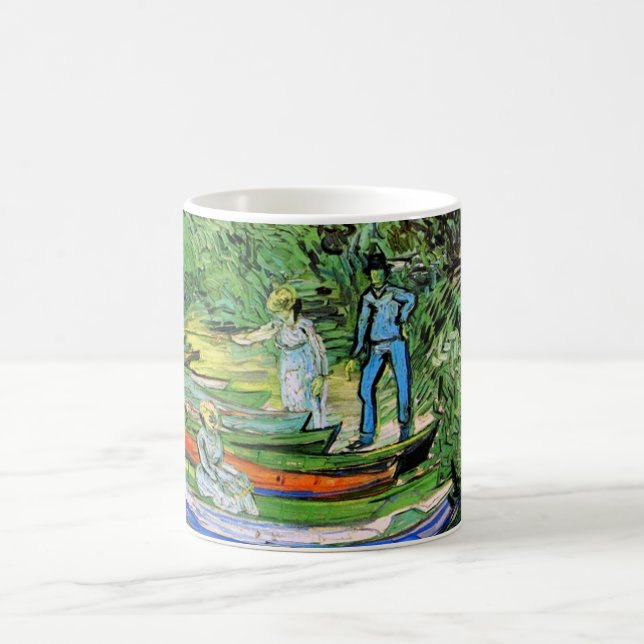 Caneca De Café Banco do Oise em Auvers Vincent van Gogh (Centro)