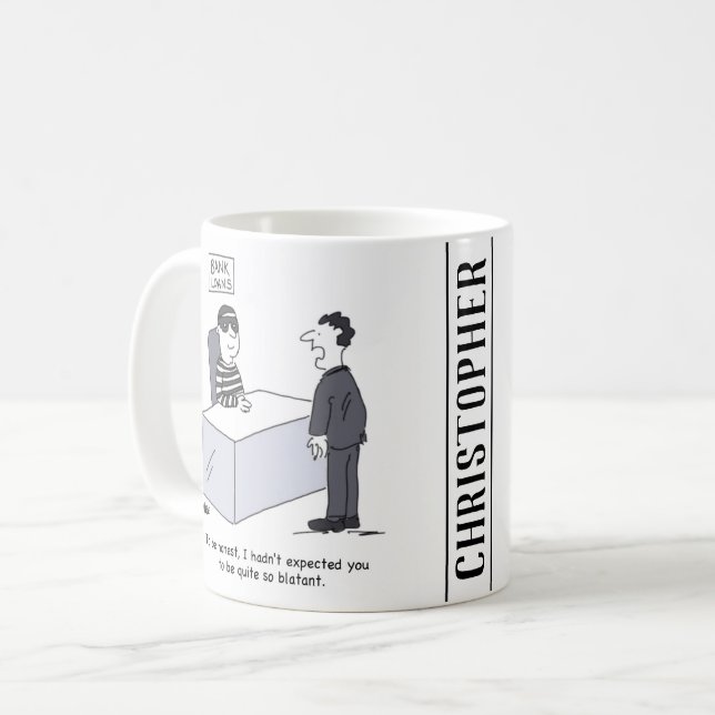 Caneca De Café Banco Lojas Departamento Banker Vestido como um Ro (Frente Esquerda)