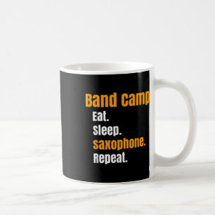 Caneca De Café Banda Acampamento Coma Sono Saxofone Repetir Verão