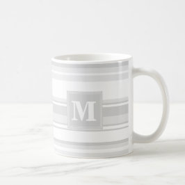 Caneca De Café Banda de cinza leve monograma