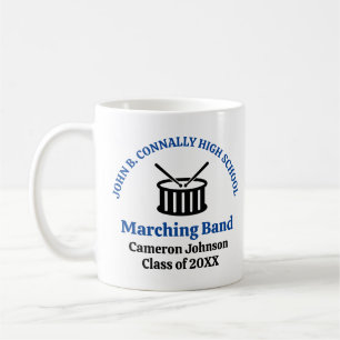 Caneca De Café Banda de Marcha de Segundo grau Azul Personalizáve