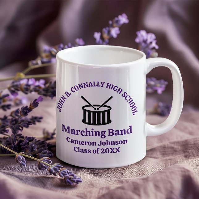Caneca De Café Banda de Marcha de Segundo grau Roxo Personalizáve (Criador carregado)