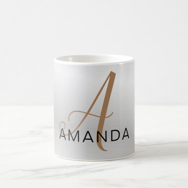 Caneca De Café Banda de monograma profissional ADICIONAR SEU NOME (Centro)