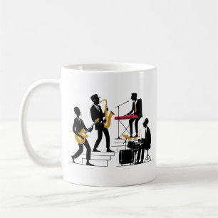 Caneca De Café Banda de Música Silhouette