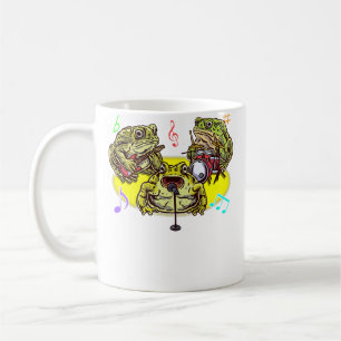Caneca De Café Banda de Sapo Engraçado Músico Tocando Guitarra Ba