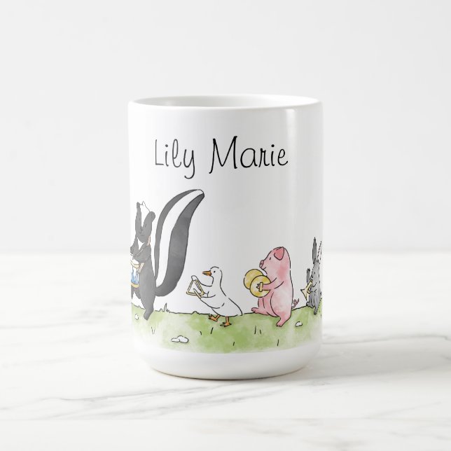Caneca De Café Banda Marcial de Animais Caprichosos Personalizada (Centro)
