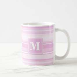 Caneca De Café Banda rosa de bebê monograma