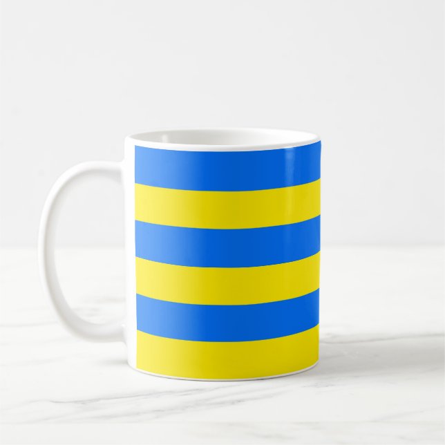 Caneca De Café Bandas amarelas e azuis (Esquerda)