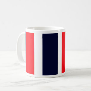 Caneca De Café Bandas Brancas, Azuis E Vermelhas