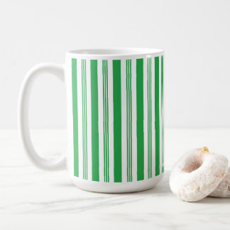 Caneca De Café Bandas de Canas de Natal, Verdes, Brancas