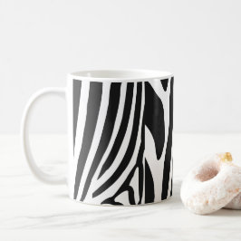 Caneca De Café Bandas de Zebra Negra e Branca