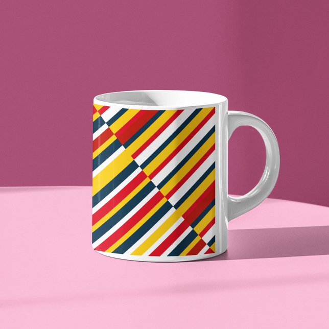 Caneca De Café Bandas Diagonais Multicolores (mugs and cups)