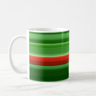 Caneca De Café Bandas Vermelhas e Verdes