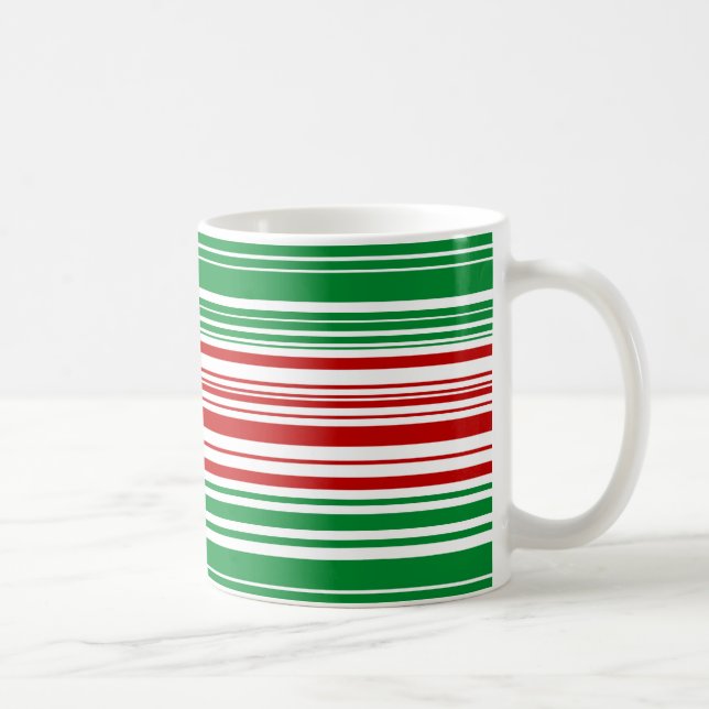 Caneca De Café Bandas Vermelhas e Verdes (Direita)